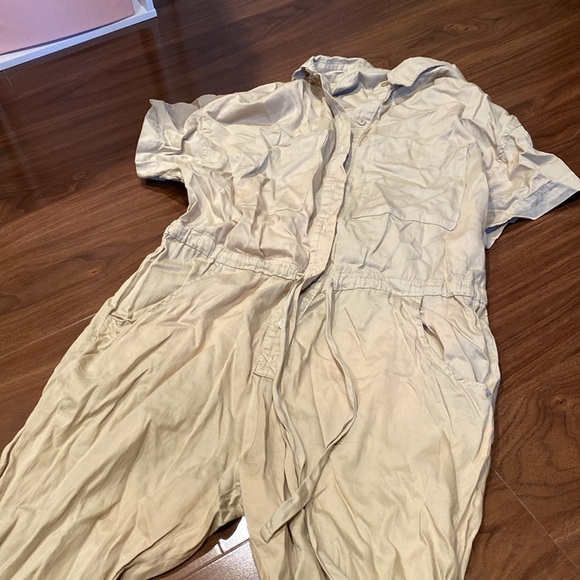 Enza Costa / cotton utility jumpsuit in beige khaki size 0 extra Small - Picture 9 of 9